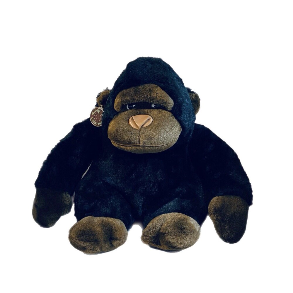 Cuddle Wit Plush Furry Gorilla Ape Monkey Brown & Black with Vinyl Nose Vintage